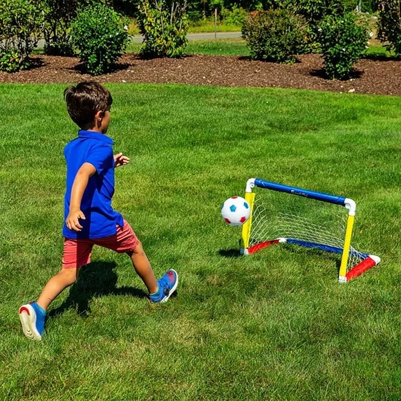 Franklin Kids 24" Soccer Goal, Pump and Ball Set For Indoor and Outdoor Sports - Picture 2 of 6